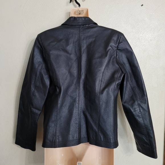 Kim Rogers Black Geniune Leather Zip-Up Jacket Size Women's Small - Picture 5 of 11